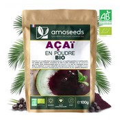 Complément alimentaire à base d'açai en poudre de la marque Amoseeds