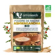 Complément alimentaire à base d'ashwagandha en poudre de la marque Amoseeds