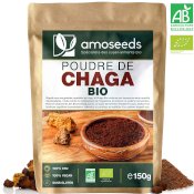 Poudre de chaga bio 100 % pure de la marque amoseeds