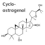 Le schéma représente la composition moléculaire du cycloastragenol.