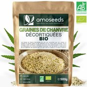 Graines de chanvre décortiquées bio de la marque amoseeds 