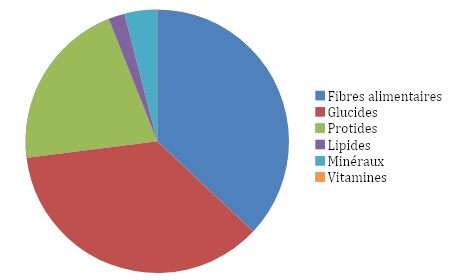 Graphique de la composition de 100 g d'artichaut cuit.