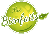 Logo du site internet Mes Bienfaits. Couleurs : vert, jaune et blanc.