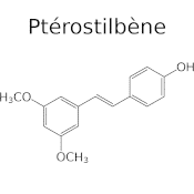Représentation moléculaire du ptérostilbène.