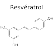 Représentation moléculaire du resvératrol.