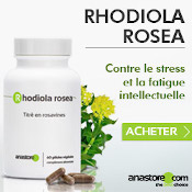 Rhodiola Rosea : boîte, gélules et plante présentées sur fond gris.